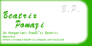 beatrix pomazi business card